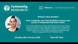 Whose voice speaks? How Creativity can help Pasifika women and youth in Aotearoa find their voice