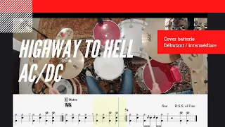 HIGHWAY TO HELL AC/DC - Drum cover. Tuto batterie - with music sheet