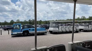 Magic Kingdom Parking Lot Tram Full Ride HD POV Heroes Lot to TTC Walt Disney World