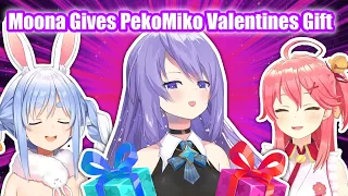 Moona Gives Valentines Gift to Pekora and Miko!【Hololive English Sub】