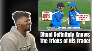 AMERICAN REACTS TO 5 Brilliant Presence of Mind by Dhoni | when MS DHONI Fooled opponent like a BOSS