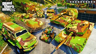 Stealing  SECRET ARMY VEHICLES  With Franklin GTA 5 RP!