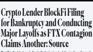 Crypto Lender BlockFi Filing for Bankruptcy and Conducting Major Layoffs as FTX Contagion Claims