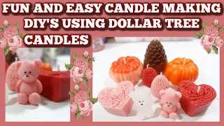 CANDLE MAKING DIYS USING DOLLAR TREE CANDLES