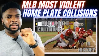 Brit Reacts To MLB MOST VIOLENT HOME PLATE COLLISIONS!