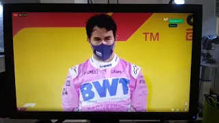 SERGIO PEREZ 1er LUGAR  SAKHIR  2020 . HIMNO NACIONAL