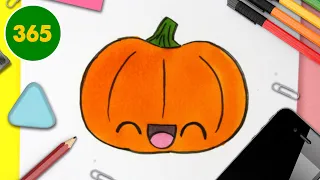 COMMENT DESSINER UNE CITROUILLE HALLOWEEN KAWAII - Comment dessiner Kawaii Halloween