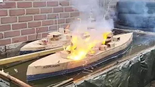 Cardboard Ship On Fire And Sinking: The Battleship Liberte Versus The Battleship Agamemnon