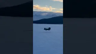 CH47 Chinook Helicopter - Alaska Frozen Lake Low Level