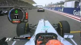 F1 2012 - R04 - Michael Schumacher onboard start Bahrain