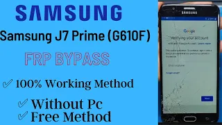 Samsung Galaxy J7 Prime (G610F) frp bypass | How to remove google account J7 prime #frp #frpbypass