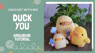 How to crochet a Duck with a Knife 🐤🔪 Duck You | Crochet Along Amigurumi Tutorial #duckwithaknife