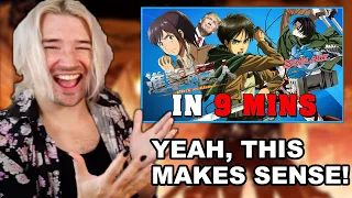 REACTION | Gigguk's Attack on Titan IN 9 MINUTES