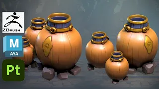 Stylized Clay Pot with Autodesk Maya 2025, Zbrush, and Substance 3D Painter