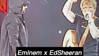 Eminem 's Crazy Surprise Entry in Ed Sheeran 's Concert | Insane Audience Reaction | Detroit 2023