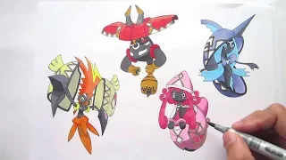 How to Draw Pokemon: Tapu Koko, Tapu Lele, Tapu Bulu, Tapu Fini