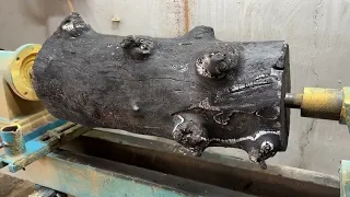 Amazing Woodworking NDT || Surprised with the Unique Solid Burnt Wood Processing Project