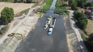 Août 2022 ,avancée des travaux du canal  Condé - Pommeroeul