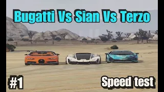 SPEED TEST GTA V | BUGATTI VS LAMBORGHINI SIAN VS LAMBORGHINI TERZO | #1