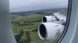 Emirates A380 stunning departure out of Melbourne!! Most spectacular sunrise!