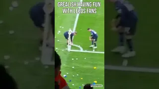 Jack Grealish of Manchester City Having Fun with Leeds Fans