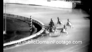 1958 Harness Racing in Yonkers New York newsreel archival stock footage