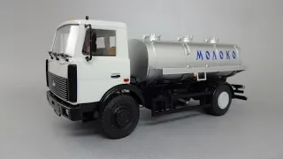 МАЗ-5337 Автоцистерна для перевозки молока АЦИП 7,7 | Автоистория АИСТ | Обзор масштабной модели