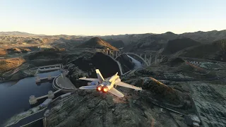 Supersonic pass under the Hoover Dam Bypass Bridge | F/A-18E | MSFS2020