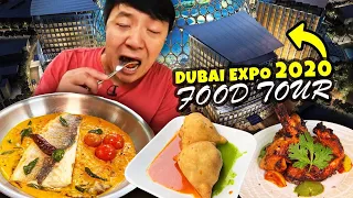 Dubai Expo 2020 FOOD TOUR! Indian FEAST & FLYING Korean Dessert