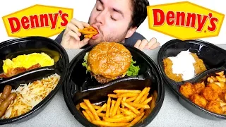 Denny's MUKBANG FEAST | Dinner, Lunch, & Breakfast Eating Show!