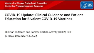 COVID-19 Update: Clinical Guidance and Patient Education for Bivalent COVID-19 Vaccines