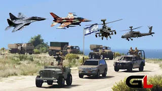 Hezbollah Hamas Uses Russian Fighter Jets & Drones to Destroy the Israeli Army Convoy - GTA 5