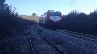 Trains at central Greece tithorea Lianokladi old mountainous line 28/1/2018