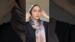 SHOPEE HAUL | REKOMENDASI JILBAB PASHMINA SILK PREMIUM | STYLE HIJAB #shorts #pashmina  #shopeehaul