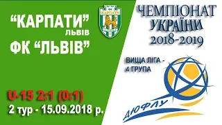 "Карпати" Львів (U-15) - ФК "Львів" (U-15) 2:1 (0:1). Гра