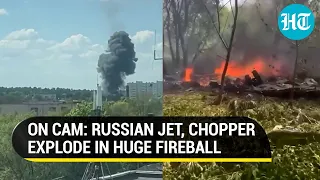 Watch fireball engulfs Russian Su-34, Mi-8 chopper before third crash near Ukraine