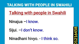 Talking with people in Swahili