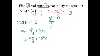 Trig Solve 2cos(2x)+1=0