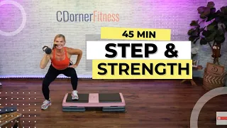 45 Minutes STEP and STRENGTH - Step aerobics with Weights at home