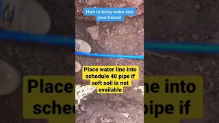 How to run a water line from a meter and into your house! #shorts #construction #diy