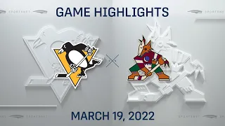 NHL Highlights | Penguins vs. Coyotes - Mar 19, 2022