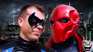 Batman: Nightwing VS Red Hood!! Mortal Kombat Styled Fight | Real Life DC Superhero Battle!!