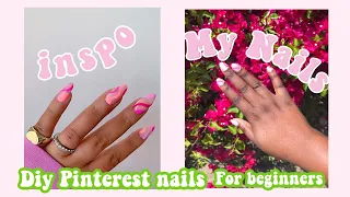 How to do CUTE and EASY nails at home *pinterest inspired* 💅🏾