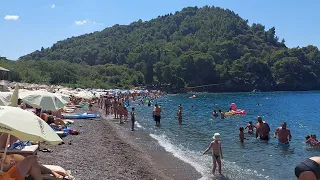 Crna Gora more, Petrovac plaža Lučice, leto 2022