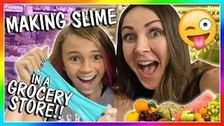 MAKING SLYME IN THE GROCERY STORE CHALLENGE | We Are The Davises