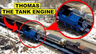 DRONE CATCHES THOMAS THE TANK ENGINE.EXE AT AN ABANDONED RAILROAD! (YOU WON'T BELIEVE THIS!!)