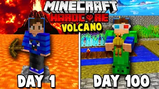 I Survived 100 Days in a LAVA ONLY WORLD in Hardcore Minecraft...