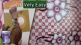 3d Wall With Flower Design | Wall Design Spray Paint