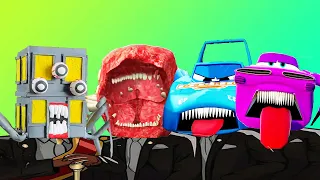 Living Building Monster & Train Eater & Dinoco Eater & Ramone Cars Eater - Coffin Dance Meme COVER