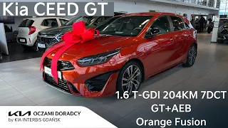 Kia CEED GT [1.6 T-GDI 204KM 7DCT] wersja GT z pakietem AEB w kolorze Orange Fusion | 4K